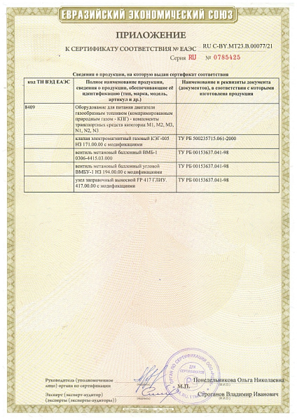 Сертификат соответствия ЕЭС 2021-2025 2 приложение