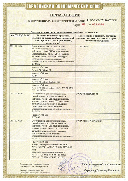 Сертификат соответствия ЕЭС 2021-2025 3 приложение