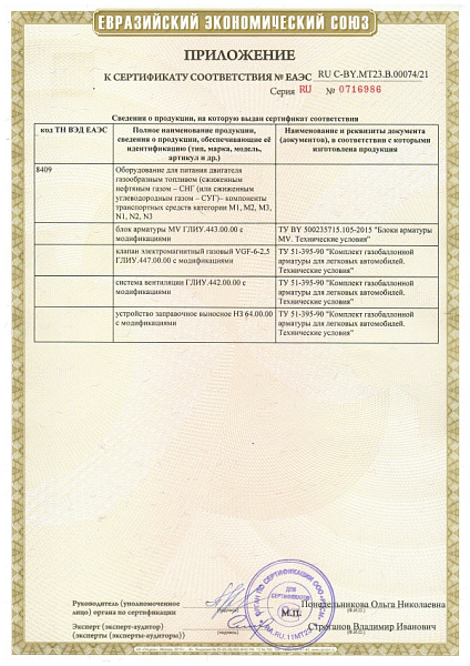 Сертификат соответствия ЕЭС 2021-2025 приложение